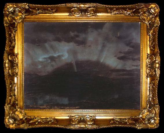 framed  Frederic E.Church Aurora Borealis,Mt.Desert Island,from Bar Harbor,Maine, ta009-2